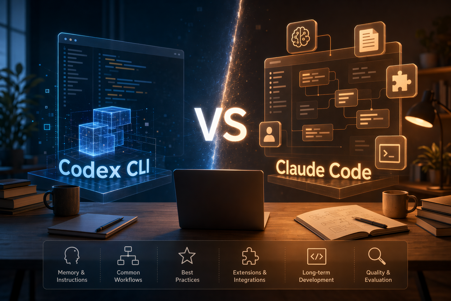 Codex CLI 與 Claude Code 作為 AI coding agent 的對比示意圖