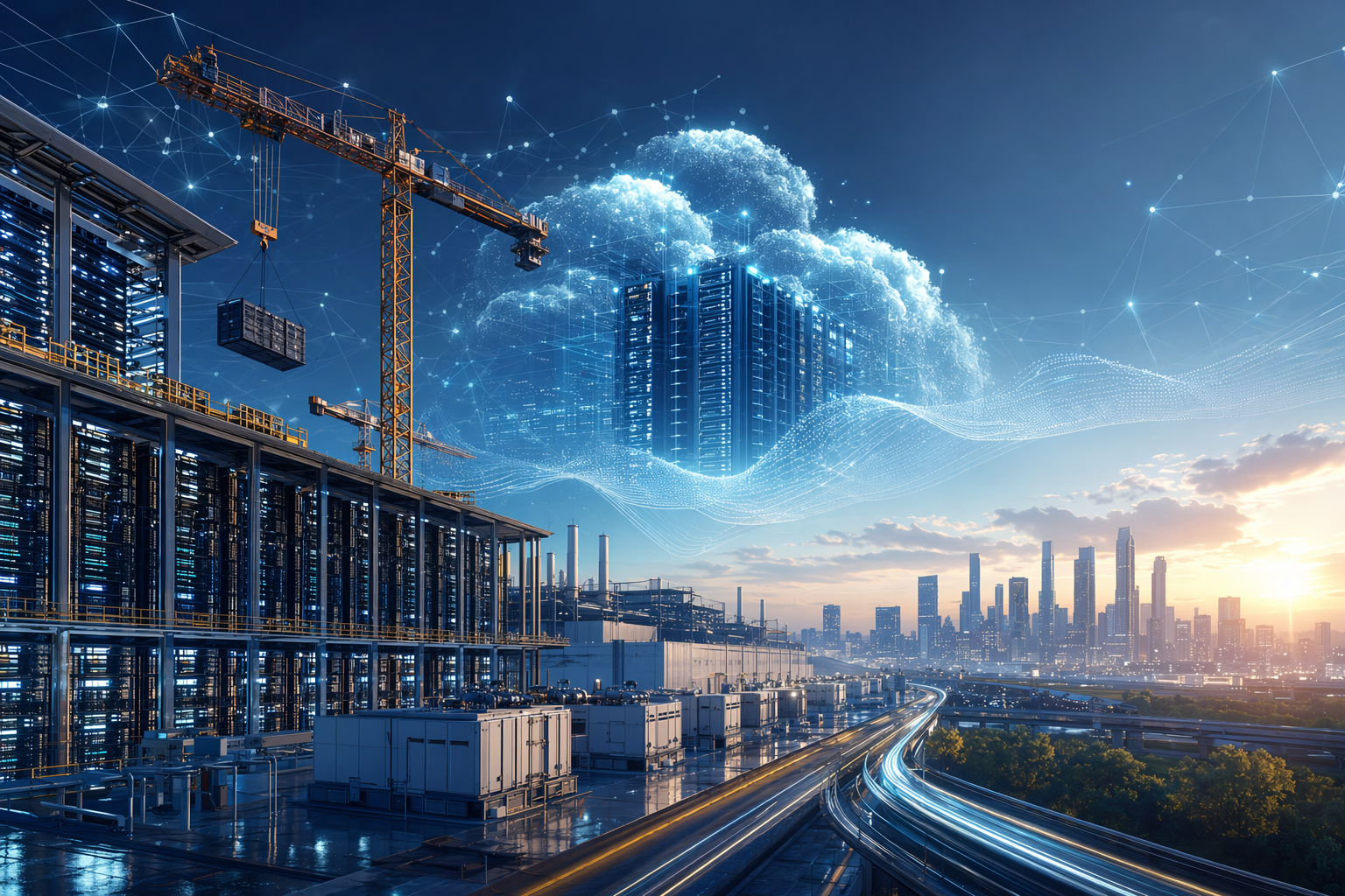 AI data center infrastructure representing Big Tech's spending on chips, cloud capacity, and cooling systems