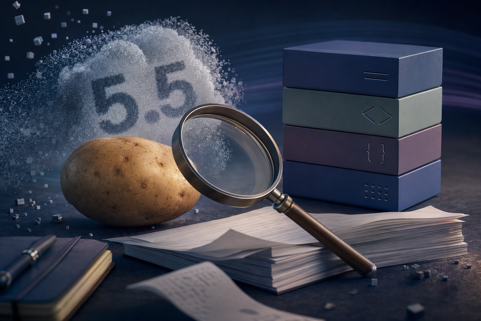 AI-generated illustration of a fact-check comparing GPT-5.5 Spud rumors with documented OpenAI agent tools