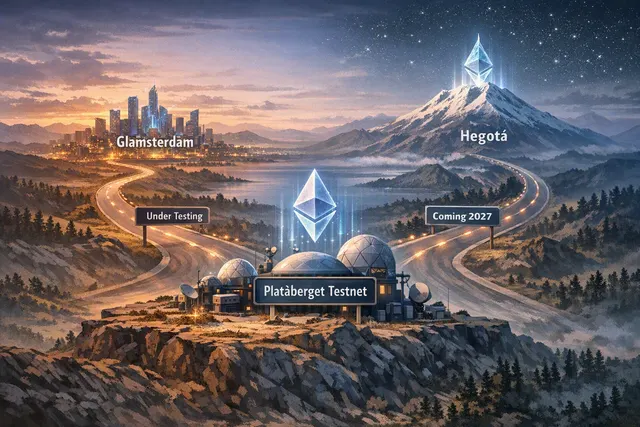 Illustration of Ethereum’s Glamsterdam upgrade roadmap, Platåberget public testnet and Hegotá 2027 proposals