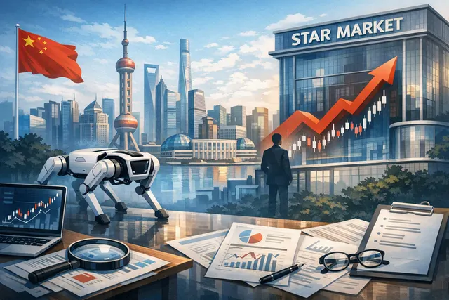 Unitree humanoid robot in a futuristic setting, representing the company's STAR Market IPO and AI robotics partnership with DeepSeek