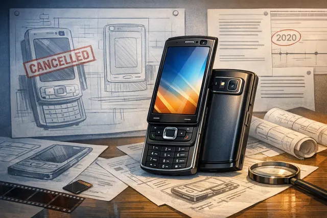 A conceptual render of a modern slider smartphone with a side-sliding screen, reminiscent of the Nokia N95 design.