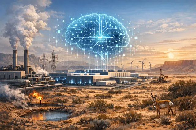 What is the environmental impact of Amazon's planned data center in Pecos County, Texas, which will be powered by an on site natural gas pow