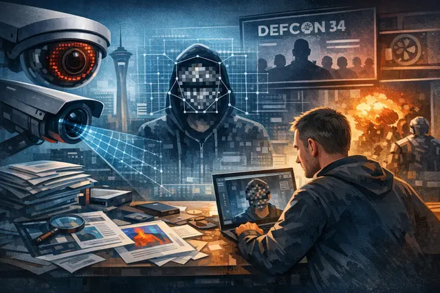 An abstract, colorful computer-generated adversarial pattern designed to confuse AI surveillance cameras, representing the noRecognition project's anti-surveillance clothing and ve