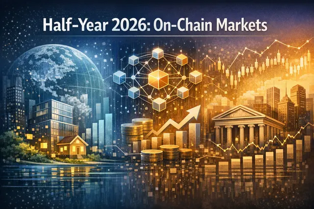 Chart visualization of Binance Research H1 2026 on-chain markets data showing DeFi TVL decline, tokenized RWA growth, and key trends across Layer 1 blockchains
