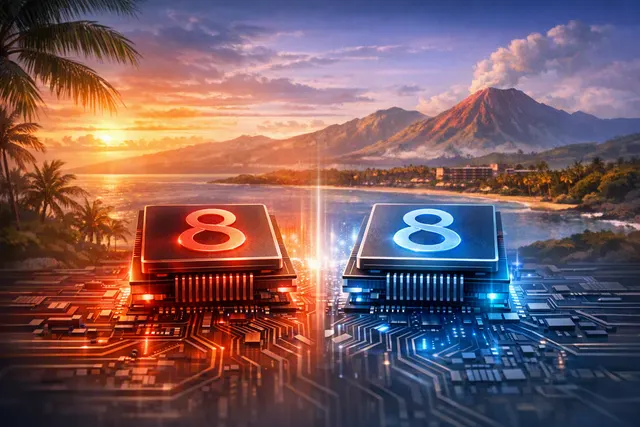 Two futuristic Snapdragon processors representing Qualcomm’s rumored Dual 8 Elites flagship strategy