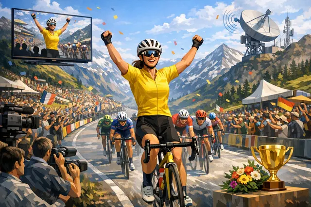 Demi Vollering celebrating her 2026 Tour de France Femmes victory in Nice