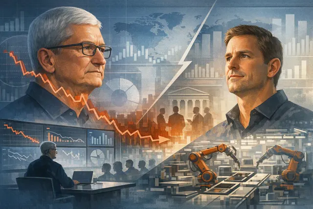 What is the full context of Apple's CEO transition from Tim Cook to John Ternus, including Cook's final earnings call, Apple's Q3 fiscal 202