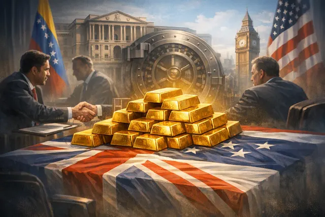 Illustration of gold bars representing Venezuela’s disputed reserves held at the Bank of England