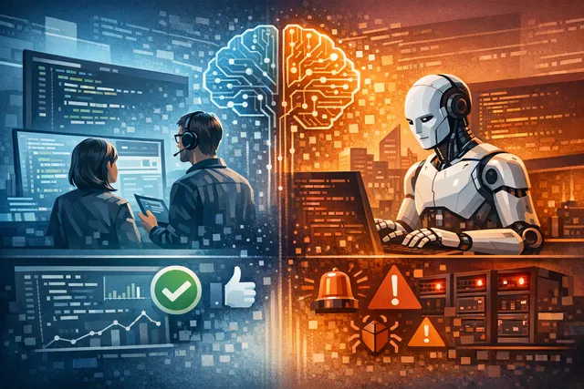 Visual metaphor for the gap between AI code review scores and production incident rates
