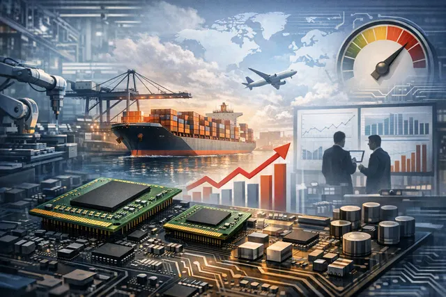Conceptual illustration of memory chips and AI data center infrastructure representing the global memory chip shortage and chipflation crisis.