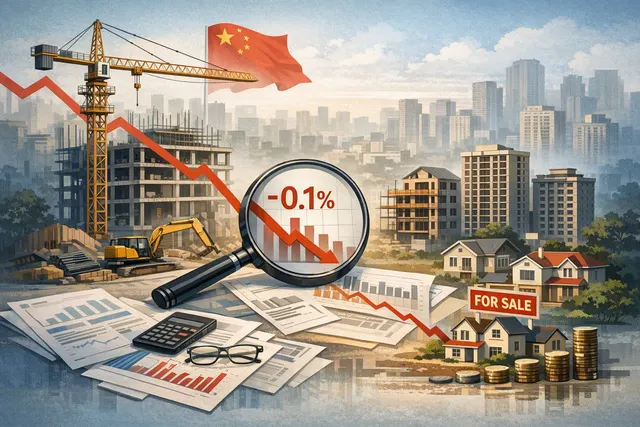 What do the latest National Bureau of Statistics data reveal about China’s property market downturn in July—including the 0.1% month on mont