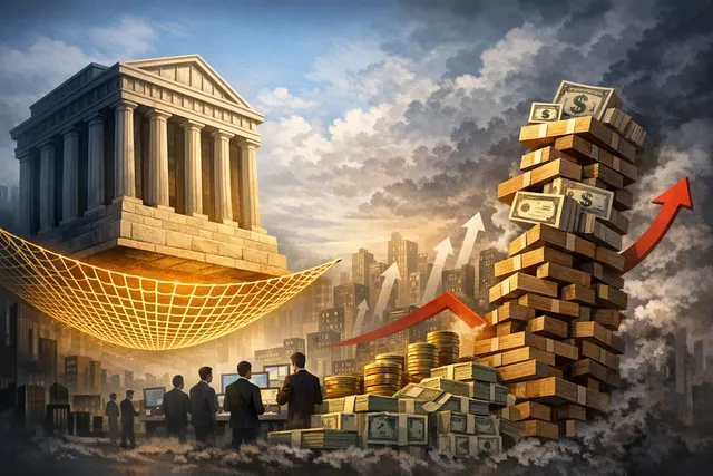 Editorial visualization of central bank market interventions and hedge fund leverage risk