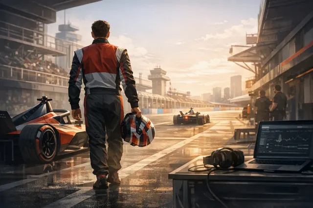 Editorial illustration of Norman Nato leaving Nissan Formula E as the team prepares for its Gen4 driver lineup