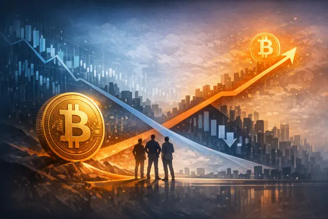 BlackRock logo and Bitcoin symbol representing institutional sentiment shift toward Bitcoin as a diversifying asset
