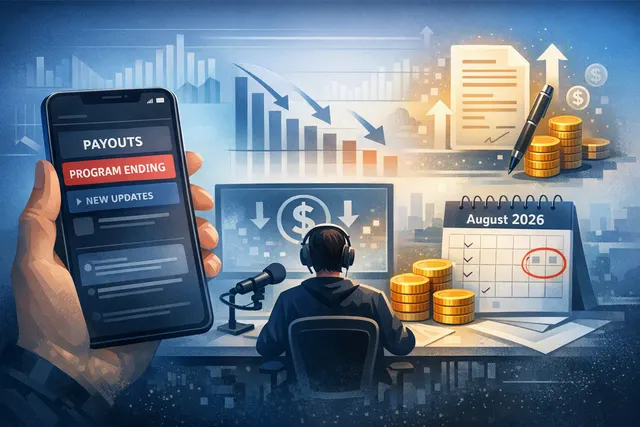 X creator monetization program changes illustration showing shutdown timeline and new Original Content Rewards program