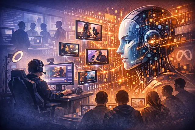 Twitch live streaming platform interface with generative AI training setting alert