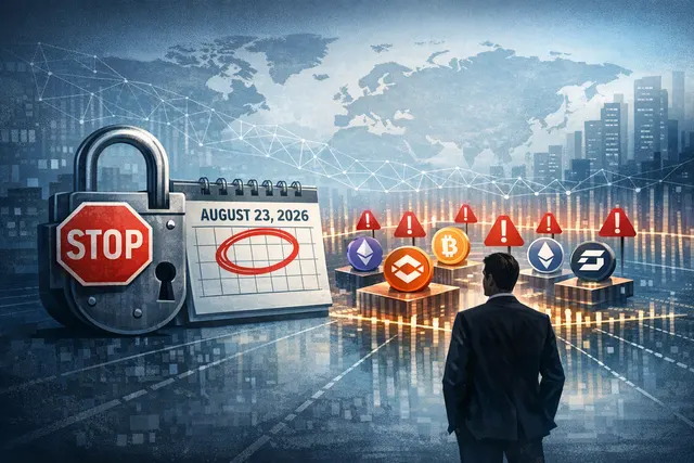 Binance transaction restrictions against HTX, EXMO, and other crypto platforms starting August 23, 2026
