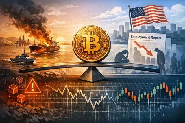 Bitcoin stuck near $65,000 with conflicting signals from weak jobs report and Strait of Hormuz tensions