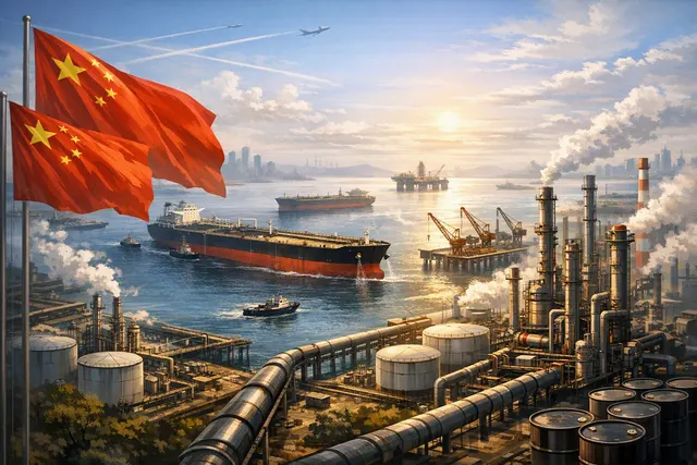 Oil tanker carrying crude through a geopolitically disrupted Gulf shipping route