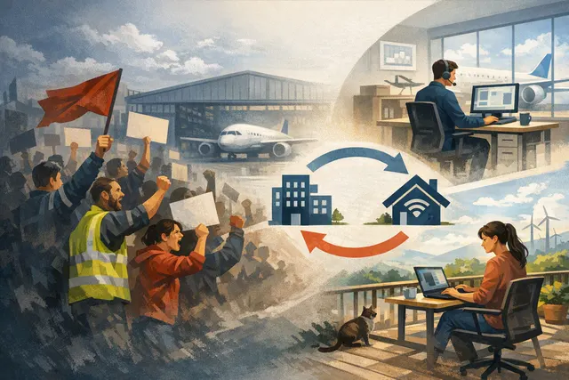 Why did Airbus abandon its plan to require office based employees to work on site four days a week, what hybrid work arrangement will it ret