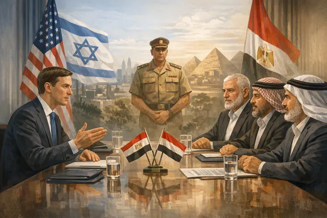 What were the key developments in the parallel Gaza ceasefire talks involving Jared Kushner and a Hamas delegation in Egypt, including the s