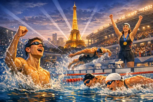 What major swimming performances, including a world record, European titles, and notable results, highlighted the penultimate night of the 2