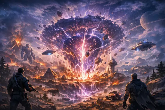 Fortnite Unstable Story Moment event scene with Zero Point at the Stabilizer, August 15, 2026