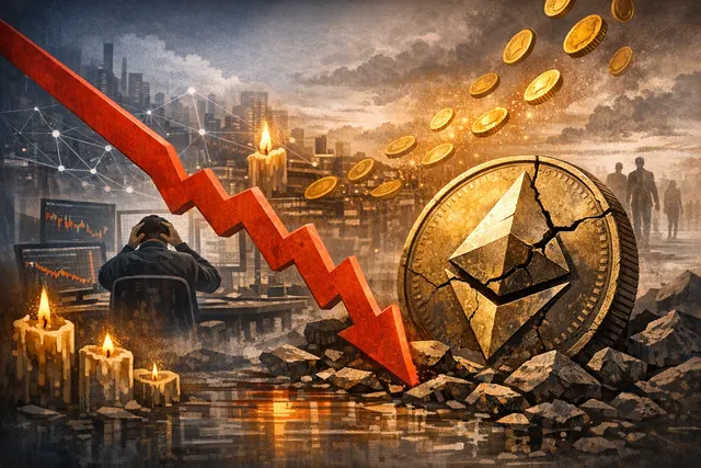 Ethereum market divergence visualization showing declining price trend against rising network activity metrics