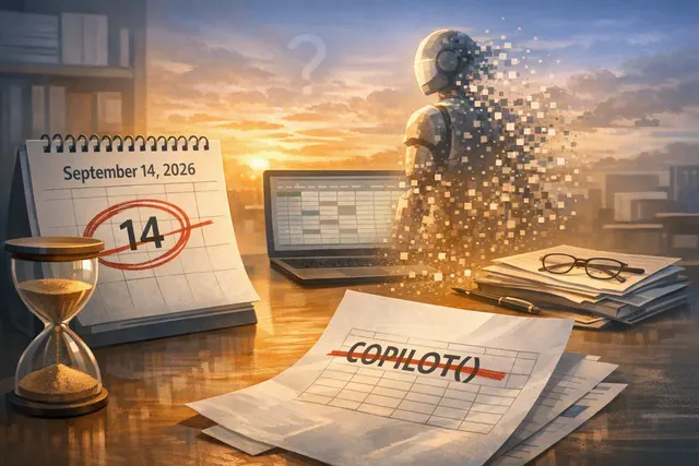 Illustration of Microsoft Excel’s experimental COPILOT function being retired while Copilot moves to an integrated side-pane experience