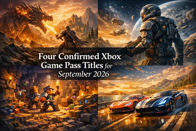 Xbox Game Pass September 2026 lineup featuring Dune Awakening and Minecraft Dungeons II