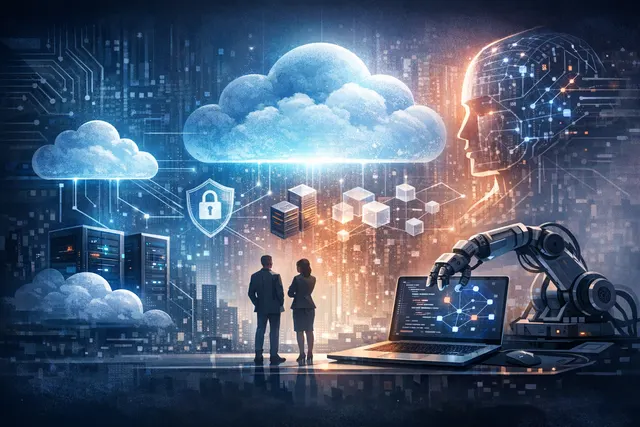 OpenAI and Ona logos on a futuristic digital background with secure cloud connections and AI agent workflow symbols.