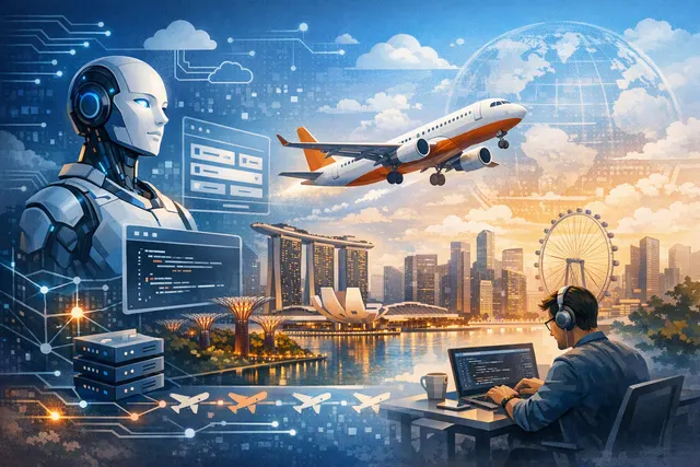 Editorial illustration of an AI agent coordinating a flight booking with human approval checkpoints