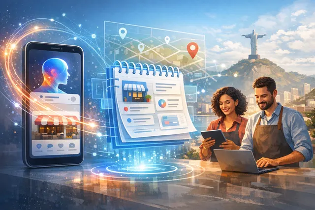 Gemini app interface connecting to Google Business Profile for small business profile management
