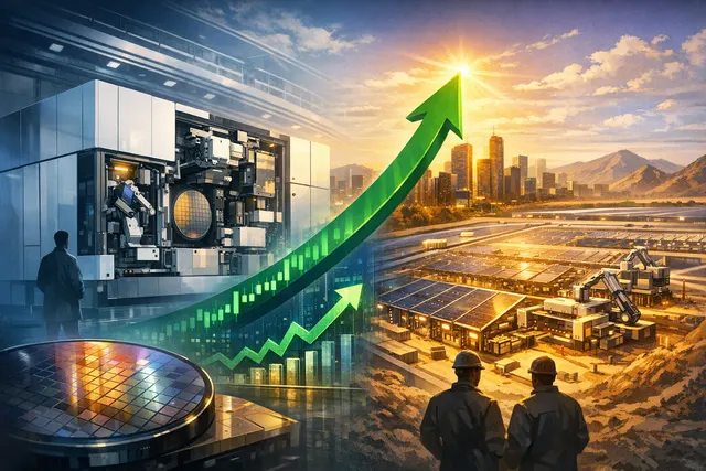 ASML stock surge analysis with semiconductor manufacturing and AI chip demand themes