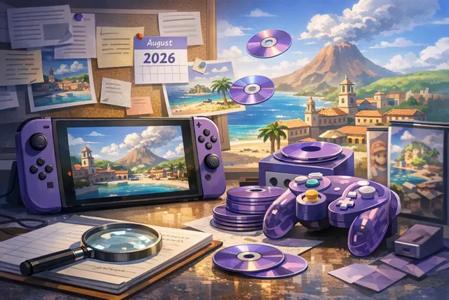 Super Mario Sunshine promotional artwork featuring Mario and FLUDD on Isle Delfino