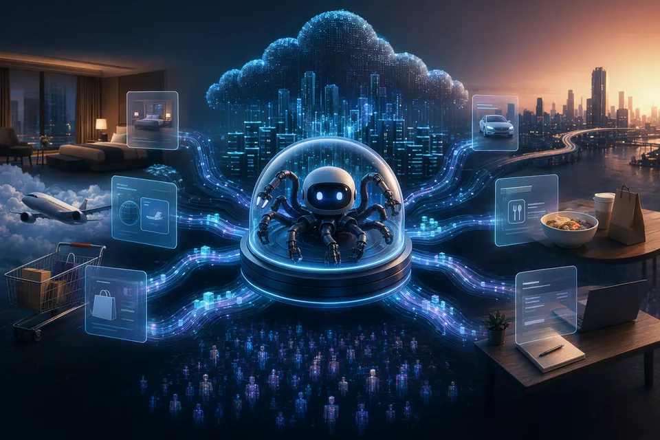Conceptual illustration of cloud AI agents representing ByteDance ArkClaw and the OpenClaw ecosystem