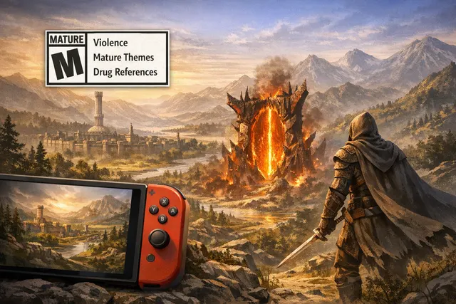 The Elder Scrolls IV: Oblivion Remastered key art featuring the Imperial City for its impending Nintendo Switch 2 release
