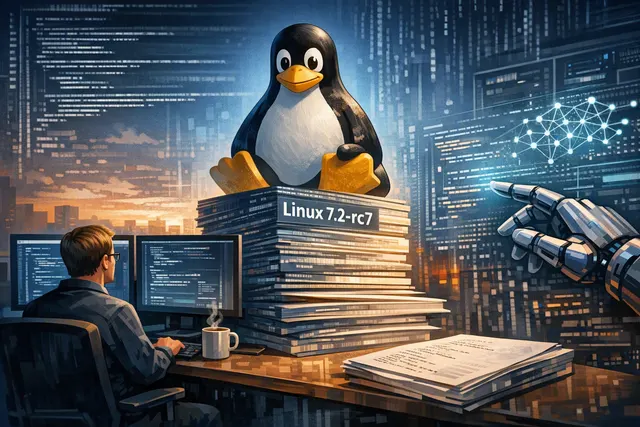 Linus Torvalds Linux kernel AI tools new normal oversized updates illustration