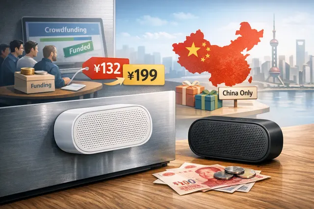 Xiaomi Bluetooth Speaker Magnetic Edition attached to a smartphone as a magnetic phone stand