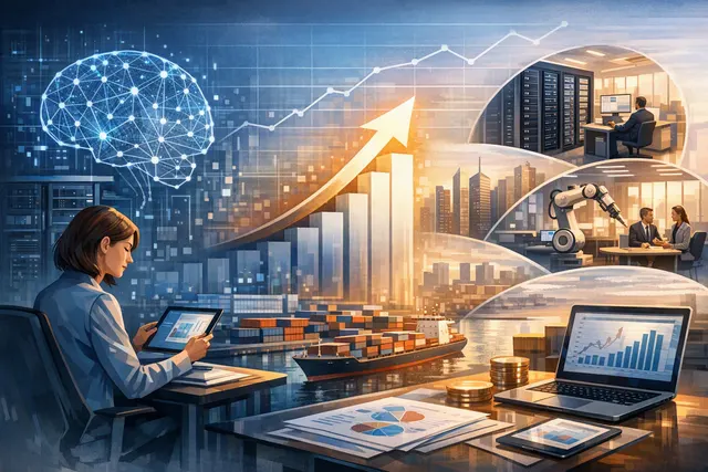 Illustration of Lenovo’s AI devices, servers, and services powering record fiscal 2026/27 first-quarter growth