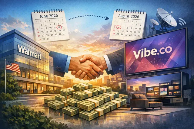 Illustration of Walmart expanding its connected-TV advertising business through the Vibe.co acquisition