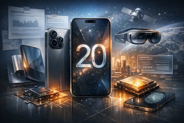 Concept render of Apple's rumored iPhone 20 featuring an all-glass curved chassis and edge-to-edge quad-curved display