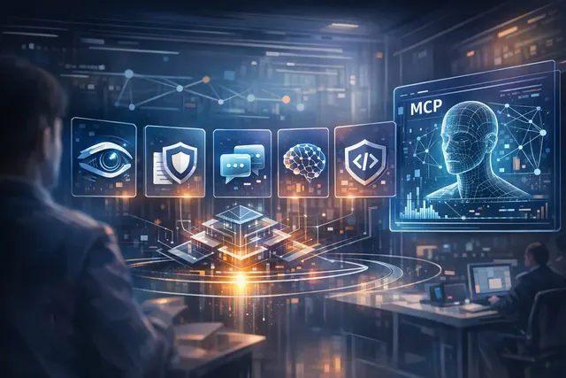 AI-generated conceptual image representing MIND's autonomous AI DLP agents managing data security workflows