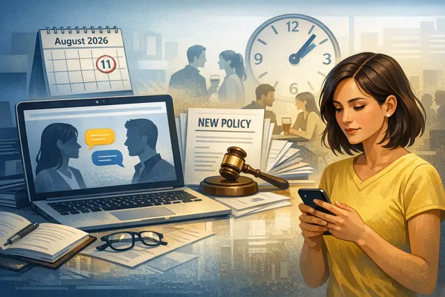 Bumble app interface on a smartphone, representing the 2026 policy change that ended the women-message-first rule