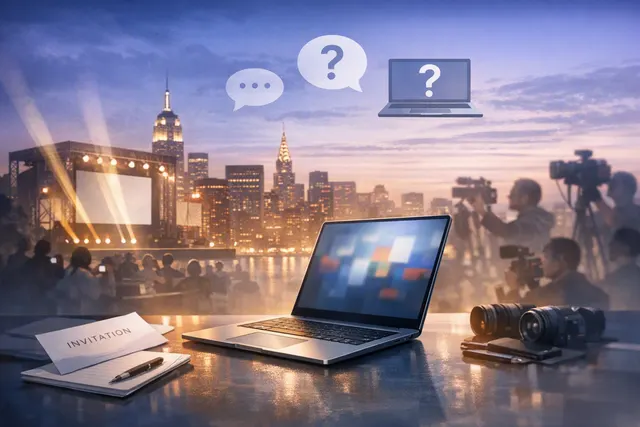 Conceptual image of a Googlebook laptop with Gemini AI features