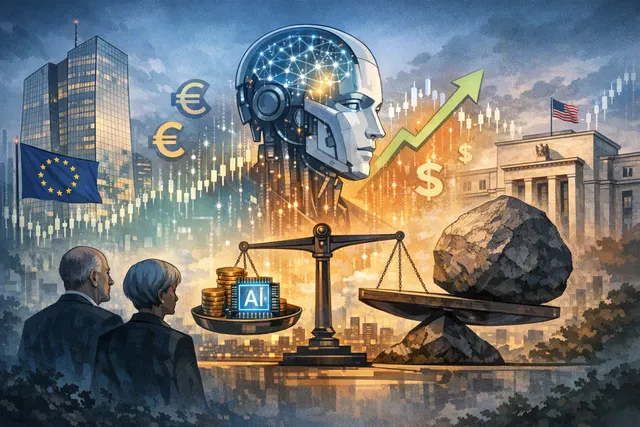 What are the European Central Bank and Federal Reserve warning about the sustainability of the AI driven stock market rally, including the E