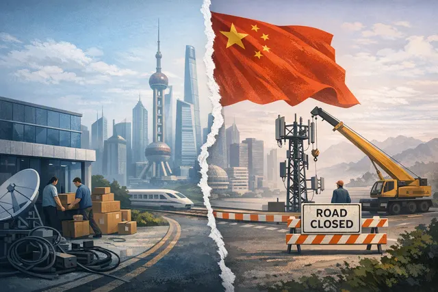 Illustration of Nokia’s reported restructuring and withdrawal from mainland China