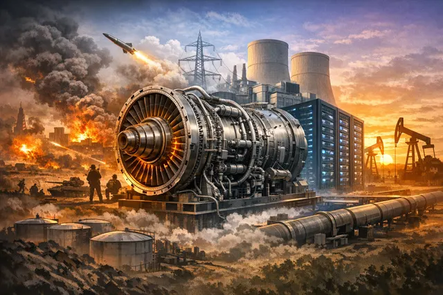 Siemens Energy gas turbine amid a global energy demand surge driven by the Iran war and AI data center boom