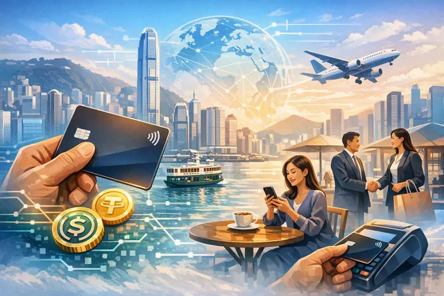 Cashi stablecoin Visa card app interface showing USDT and USDC deposit and virtual card issuance